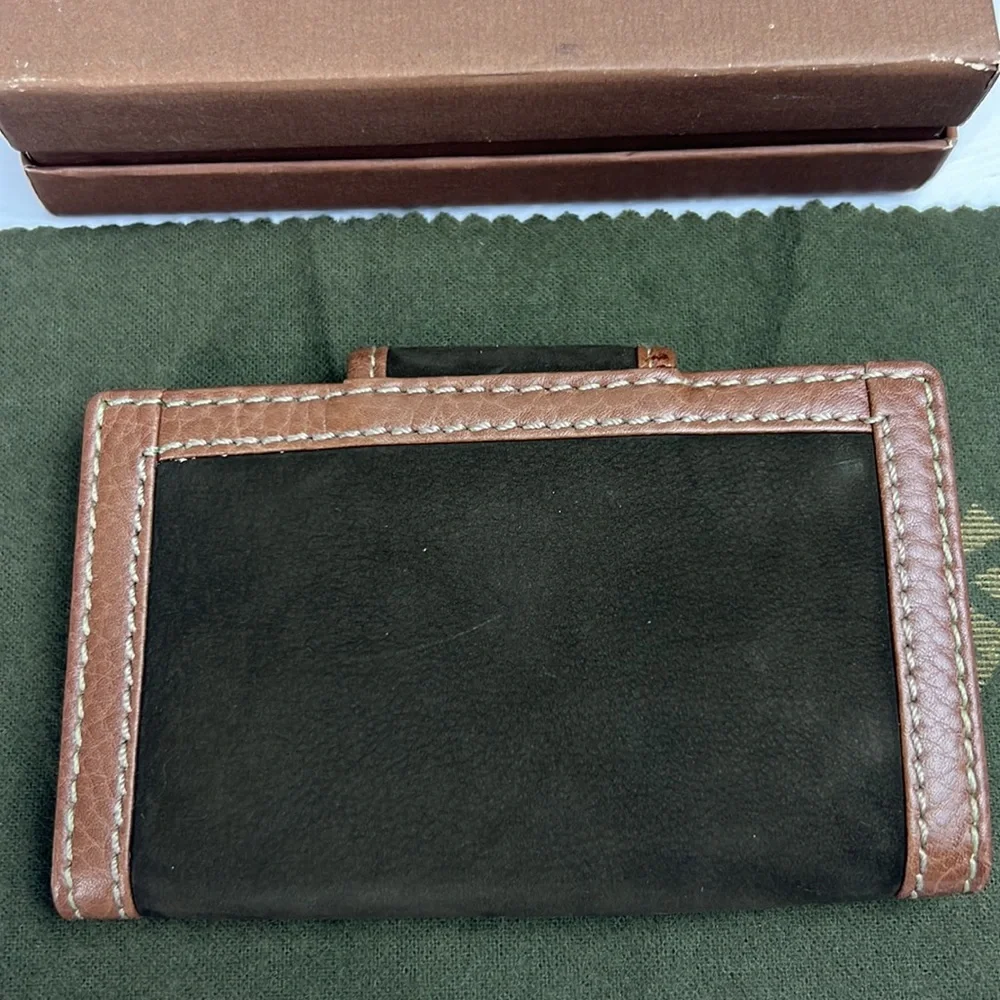 Auth. LOEWE KNAPPE Suede Leather 6 Ring Key Holder brown wallet vtg w.box unisex